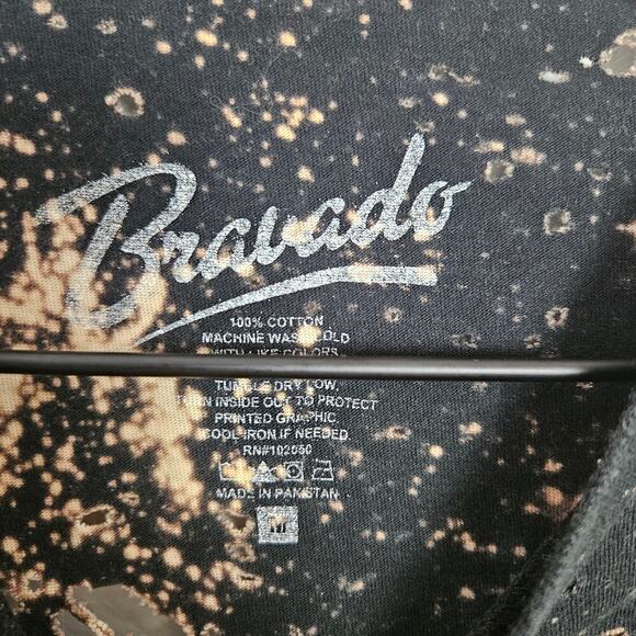 Bravado Distressed Guns N Roses Short Sleeve Tee M Bleach Dyed‎ Black - Picture 5 of 8